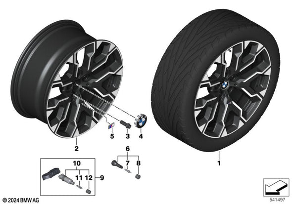 20" BMW X3 iX3 G45 / X4 iX4 G46 1036M M-Performance OE Wheelset