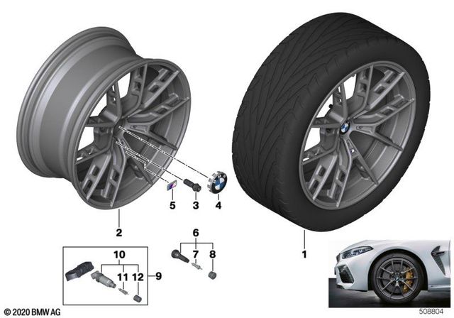 86038 Wheel Rim 20” BMW 8 Series M8 863M M Performance Forged Wheels – 360WHEELS